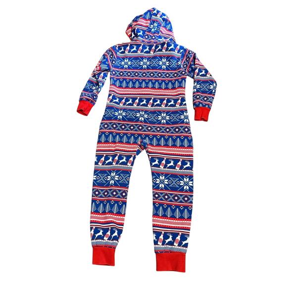 Tipsy Elves Christmas Onesie Men’s Small Red Green Holiday Pajamas - Picture 5 of 6